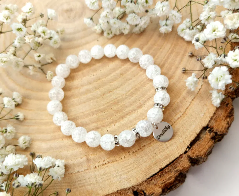 Svatební náramek křišťál s přívěskem Družička