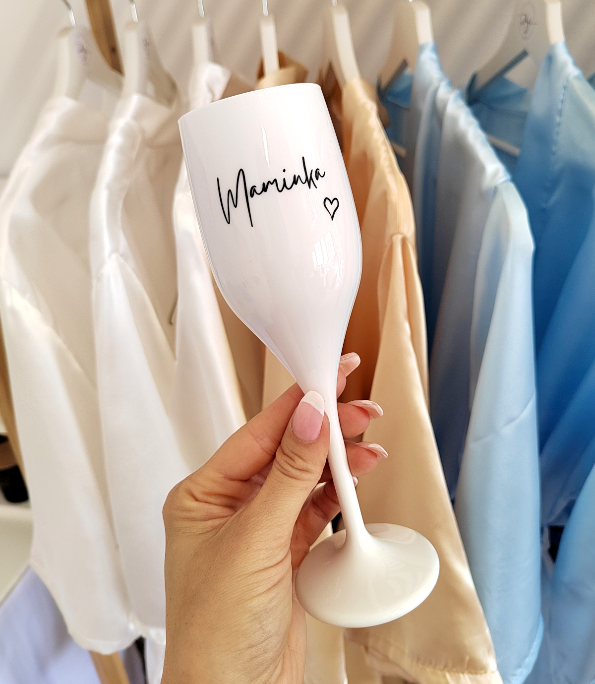Nerozbitná sklenice na sekt Maminka