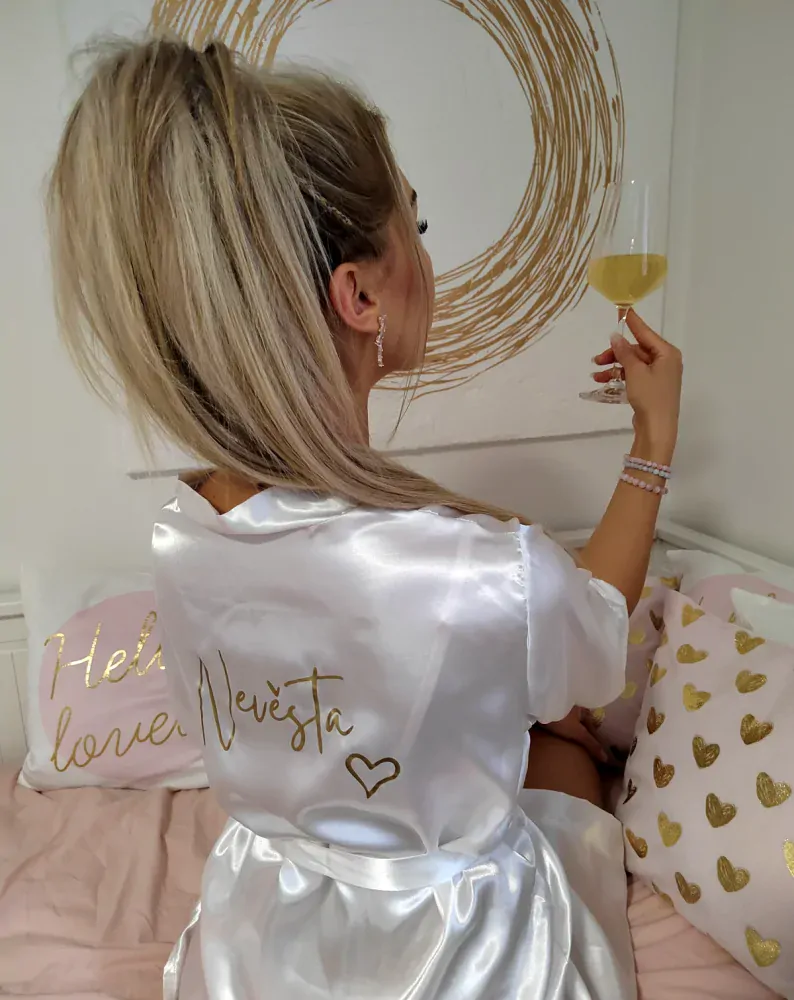 Svatební župánek Nevěsta - bílý