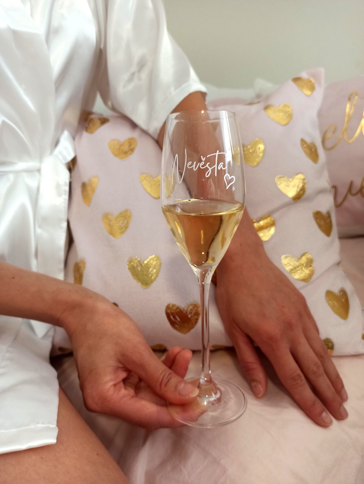 sklenice na sekt nevěsta